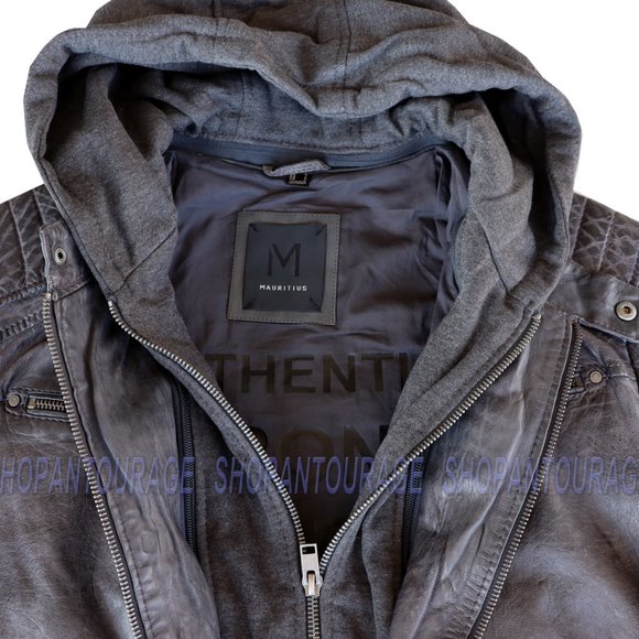 Mauritius Vinn Hooded 100% New Genuine Lambskin Fashion Leather Jacket For Men - Picture 4 of 8